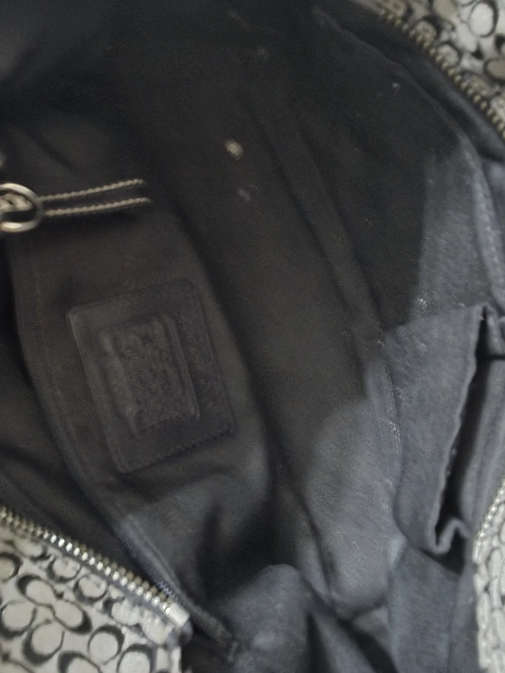 Vintage Coach Black Signature Canvas Shoulder Bag